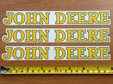 3 JOHN DEERE FADE RESISTANT  1"x 7.75" VINYL DECAL STICKERS & FREE USA FLAG