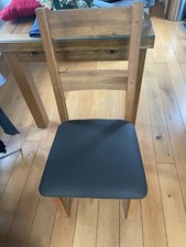 6 x Recently Professionally Upholstered Real Leather Dining Chairs.