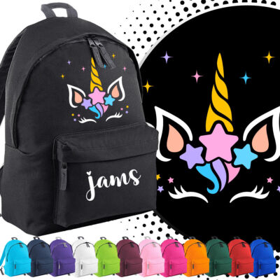 Personalisierter Rucksack Schulanfang Einhorn Kinder Name individuell Mädchen...