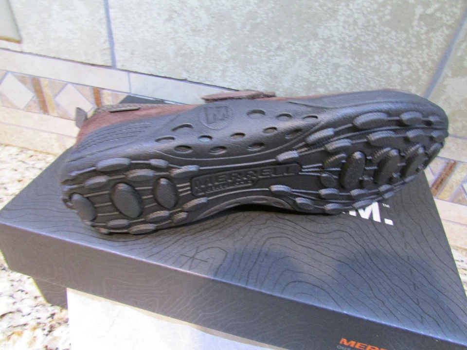 NEW MERRELL JUNGLE MOC MARY JANE SHOES GIRLS YOUTH 6 WOMENS 7-8 BROWN SUEDE - Image 4 of 4