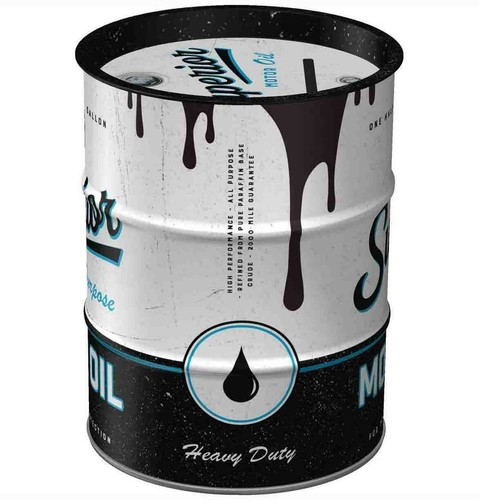 Retro Oil Barrel Money Box Storage Tin BMW SUPERIOR MOTOR OIL Licensed 600ml - Picture 2 of 8