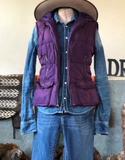 Hydraulic Purple Down Vest With Ruffle Detail Hood Fitted Zipper M Western Girl