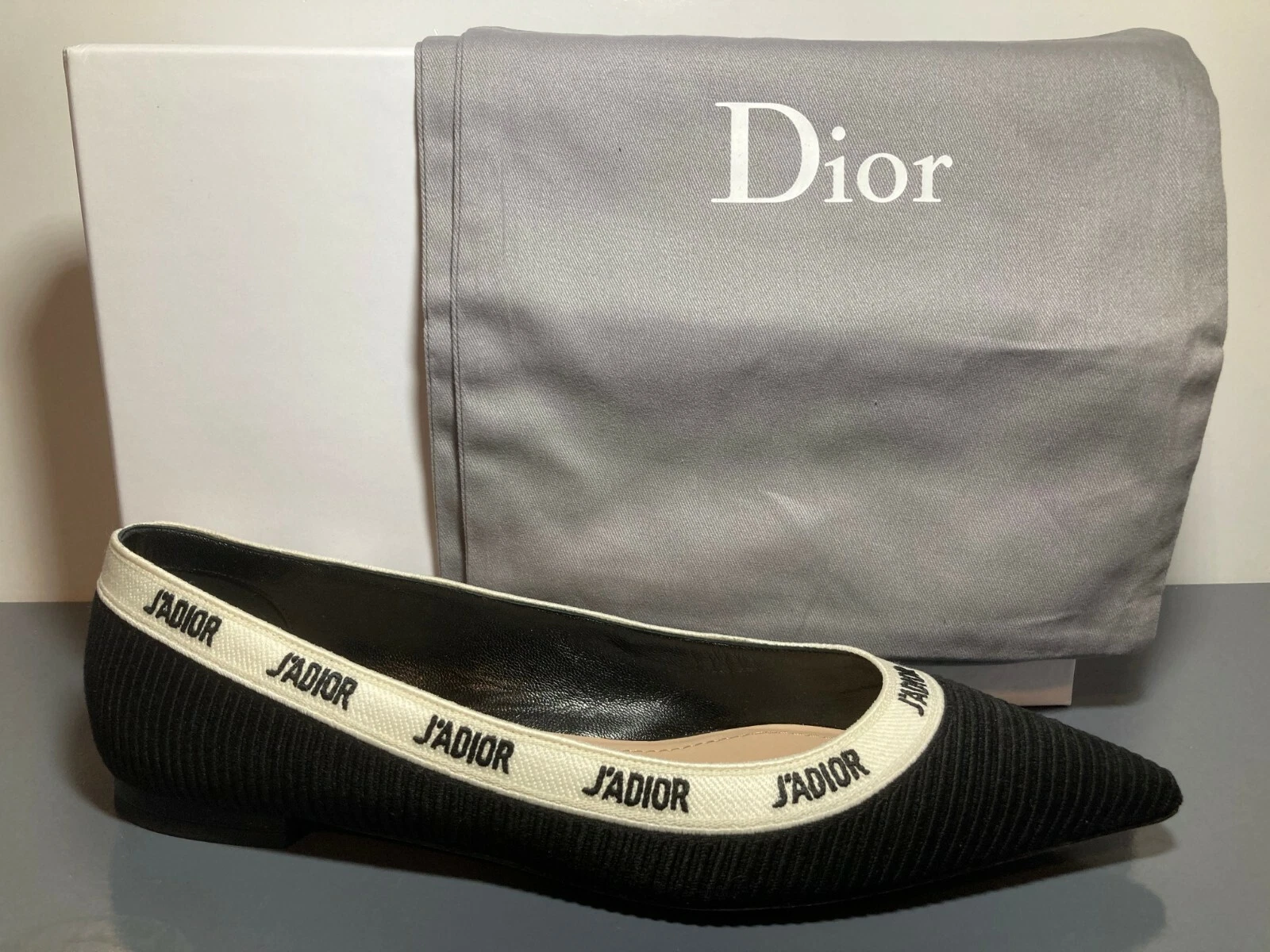 Tissu ruban brodé noir ballerine ballet plat 40,5/10US