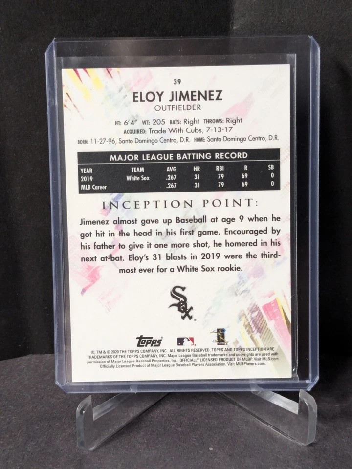 2020 Topps Inception Green #39 Eloy Jimenez - Image 2 of 2