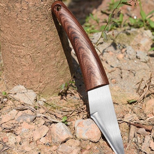 8,4" Holzgriff Stahlklinge Handarbeit D2 Kiridashi Jagdmesser mit Scheide - Bild 2 von 10