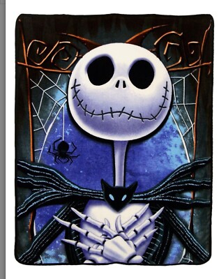 Disney Nightmare Before Christmas Jack Skellington Throw Blanket  Crypt Keeper 