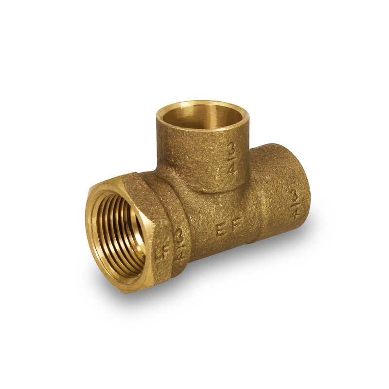 1/2"-1"in CxFxC Cast Brass Tee Pipe Fitting Female Sweat Thread Connections USA