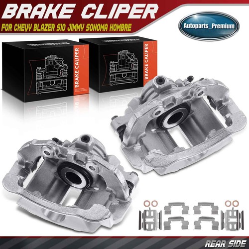 Pair Rear Brake Calipers w/ Bracket for Chevy Blazer S10 GMC Jimmy Sonoma Isuzu - Bild 1 von 6