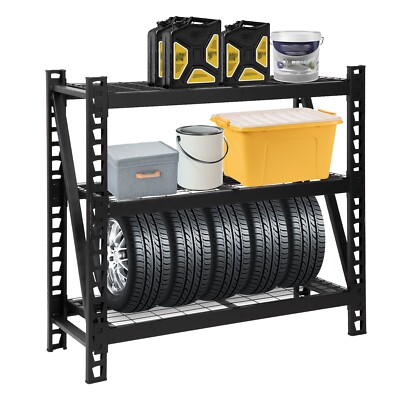 3-Tier Garage Storage Shelving Unit 50''W Industrial Steel Shelf Adjustable Rack