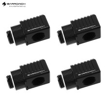 4 Pcs BarrowCH 90 G1/4" Male to Female Extender Fitting 90 Degree Rotary Black