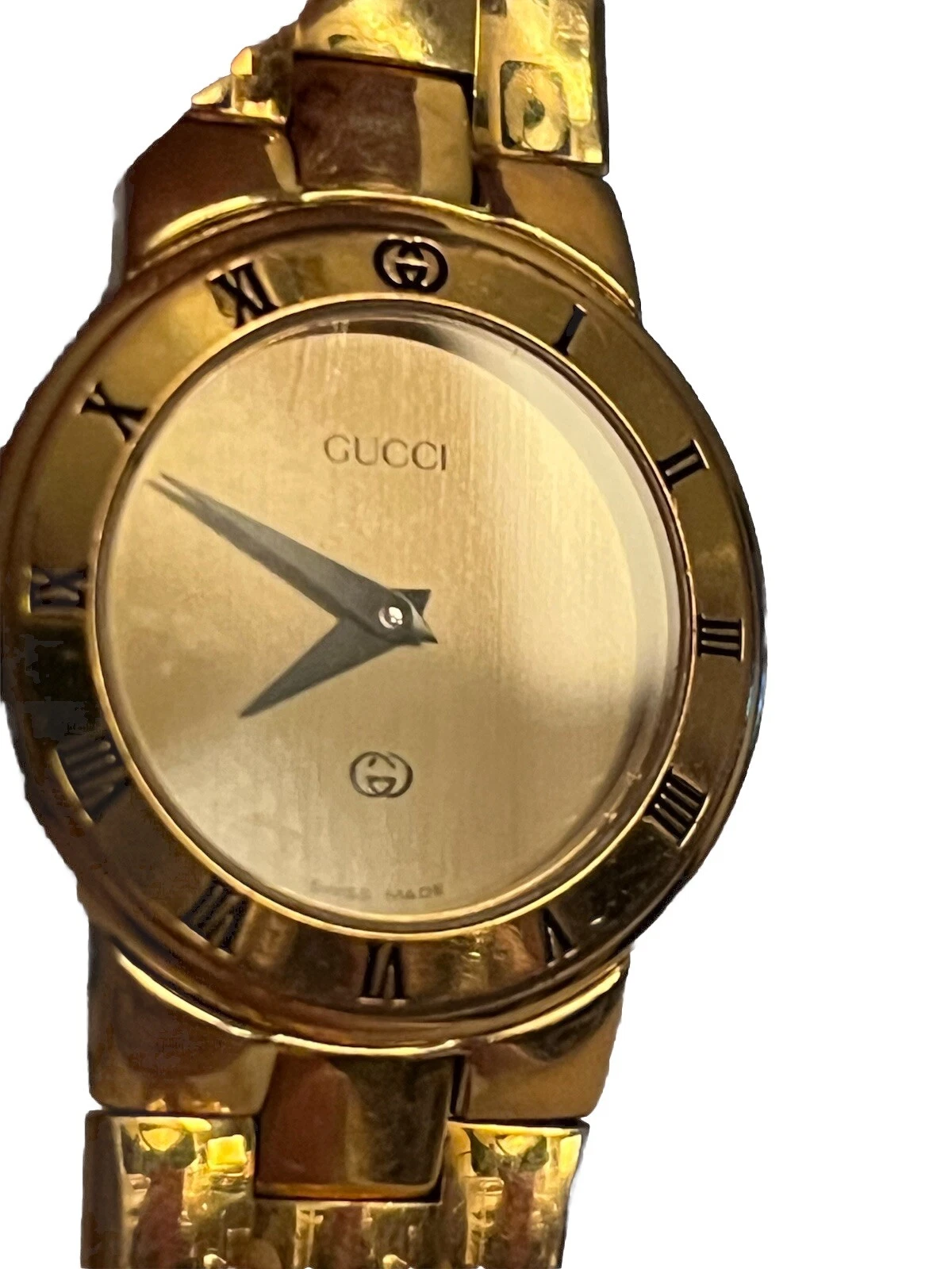Montre Gucci Preppy vintage plaqué or 24 carats. Hollywood régence. Précis excellent état