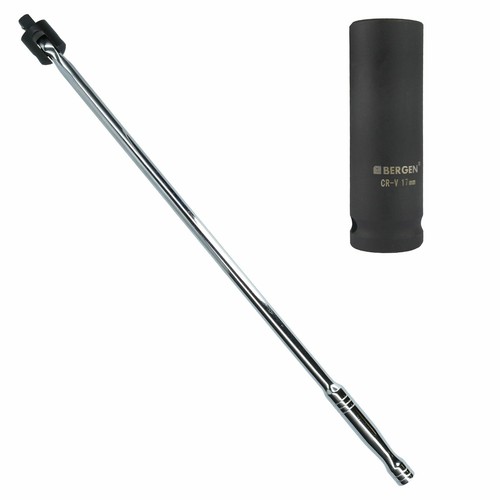 1/2" Drive Breaker Power Bar 30” Long + 17mm Deep Impact Wheel Nut Socket - Picture 3 of 4