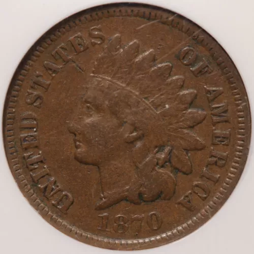 1870 Indian Cent NGC VF-30 - Popular Pick-Axe Vartiety!