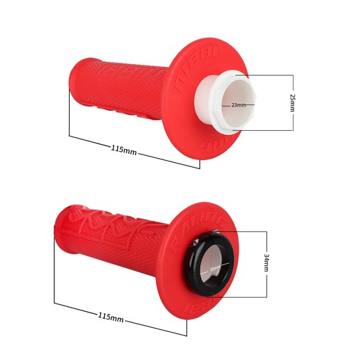 NIBBI Racing Motorcycle Lock-On Rubber Hand Grip Motocross Off-Road Pit Bike Red - Foto 2 di 8