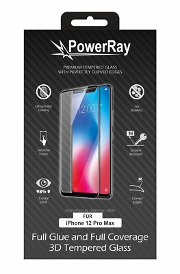 PowerRay Ultra Durable 3D Full Glue Glass, Displayschutz für iPhone 12 Pro Max