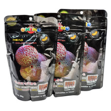 Cichlid Flowerhorn Fish Food Okiko Platinum Head Hunch Floating Pellet 100g x3