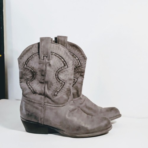 Studio Paolo Gray Western Cowgirl Booties Sz 6 - 第 12/12 張圖片