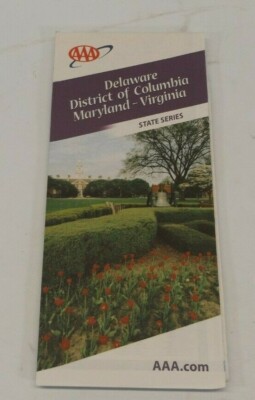 AAA 2009 Map Delaware District Of Columbia Maryland Virginia State Series Rare