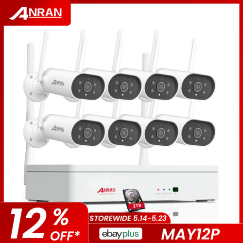 ANRAN Security Camera Set WiFi Audio Wireless CCTV Camera System Outdoor 8CH NVR - Picture 1 of 16