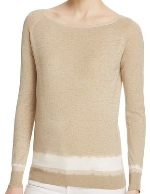 NWT $255 Theory Eliss D Linen Blend Knit Boat Neck Sweater Size S