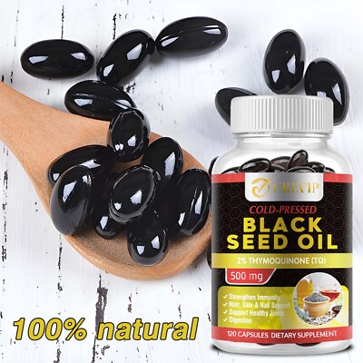 Black Seed Oil - 100% Pure Natural Cold Pressed Cumin Nigella Sativa Non GMO