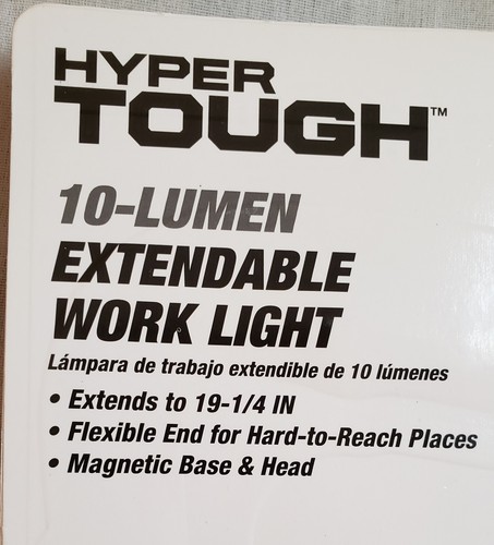 HYPER TOUGH 10 LUMEN EXTENDABLE WORK LIGHT NIP Batteries Included Mag Base, Head - Picture 4 of 4