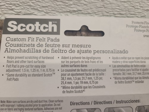 Scotch 20 Brown Round Felt Pads 1 1/2" Diameter Protects Floors - Picture 6 of 9