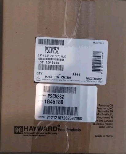 Hayward PSCV2S2 2.0X2.5" CPVC Check Valve Nib - 第 1/3 張圖片