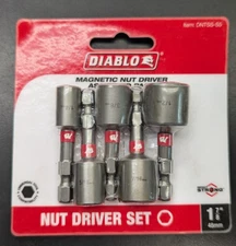 NEW DIABLO 5 Pc. Magnetic Nut Driver Assorted pack 1-7/8" long-DNTSS-S5-F. Ship