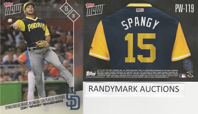 Cory Spangenberg SPANGY PADRES TOPPS NOW PLAYERS WEEKEND NICKNAMES PW-119 SP 52