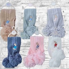 Peter Rabbit Scarf  scarve Baby Knitted Pom Pom Scarfs 0-24m