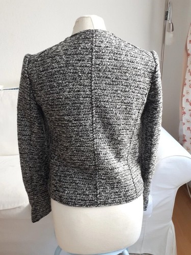 Tweed jacke grau silber 36 neu S biker tweedjacke - Bild 3 von 4
