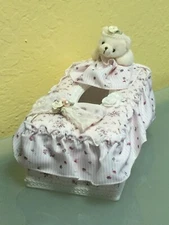 Cute Teddy Bear Tissue Box Cover Or Floral Facial Tissue Holder, Rectangle
