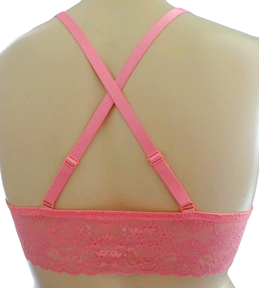 NEU Damen Triangel BH rosa mit Spitze ohne Bügel leicht gepolsterte Cups Gr. 42 - Bild 3 von 3