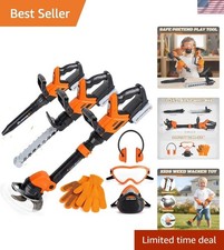 3-in-1 Kids Garden Tool Set: Realistic Weed Wacker, Leaf Blower & Chainsaw