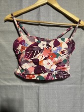 Athleta Size 34D/DD Tankini Swim Top Built in Bra Underwires Floral 34D 34DD