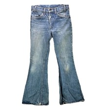 Vintage Levi's Jeans Mens 30x30 Blue 684 Orange Tab Bell Bottom Flare Distressed