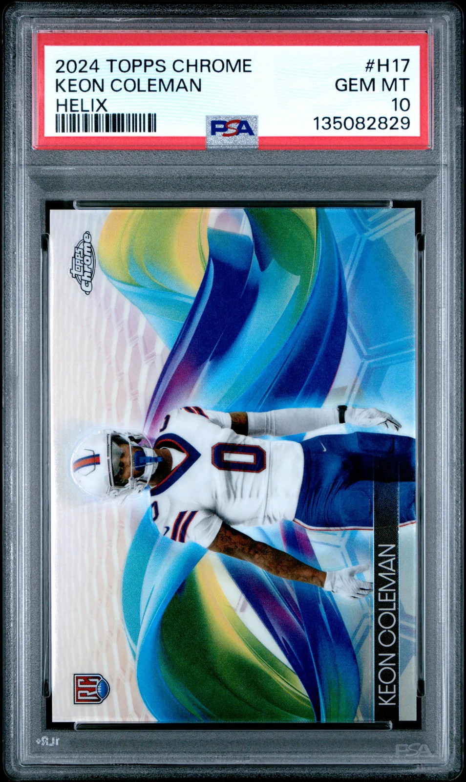 2024 Topps Chrome Helix Keon Coleman #H17 PSA 10 Bills Rookie Case Hit SP