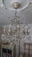 Laura Ashley Lavenham 5 Arm Chandelier in Antique Cream. Excellant Condition