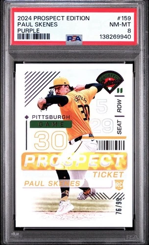 2024 Panini Prospect Edition - Paul Skenes #159 Purple /99 (RC) PSA 8