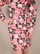 Baum und Pferdgarten Neopren-Kleid mit Rosen-Print Pink, Mehrfarbig XS