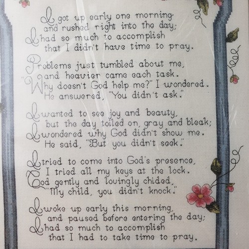 Janlynn Counted Cross Stitch Kit, TIME TO PRAY, 1988, Sealed #50-954 - Picture 4 of 5