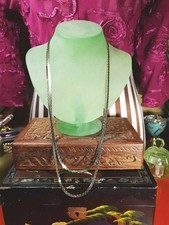 1980s Vintage White Gold Chain Necklace Long Retro 18ct Plated