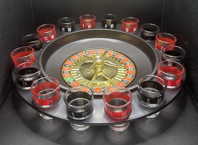 Shot Glass Roulette Drinking Game Set Spinning Wheel Casino Spinner Table Party