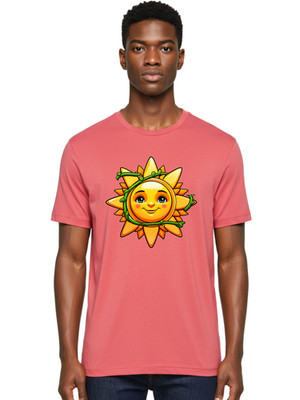 Smiling-Sun-1 Mens Graphic Tee, 100% Cotton, Casual Summer Wear