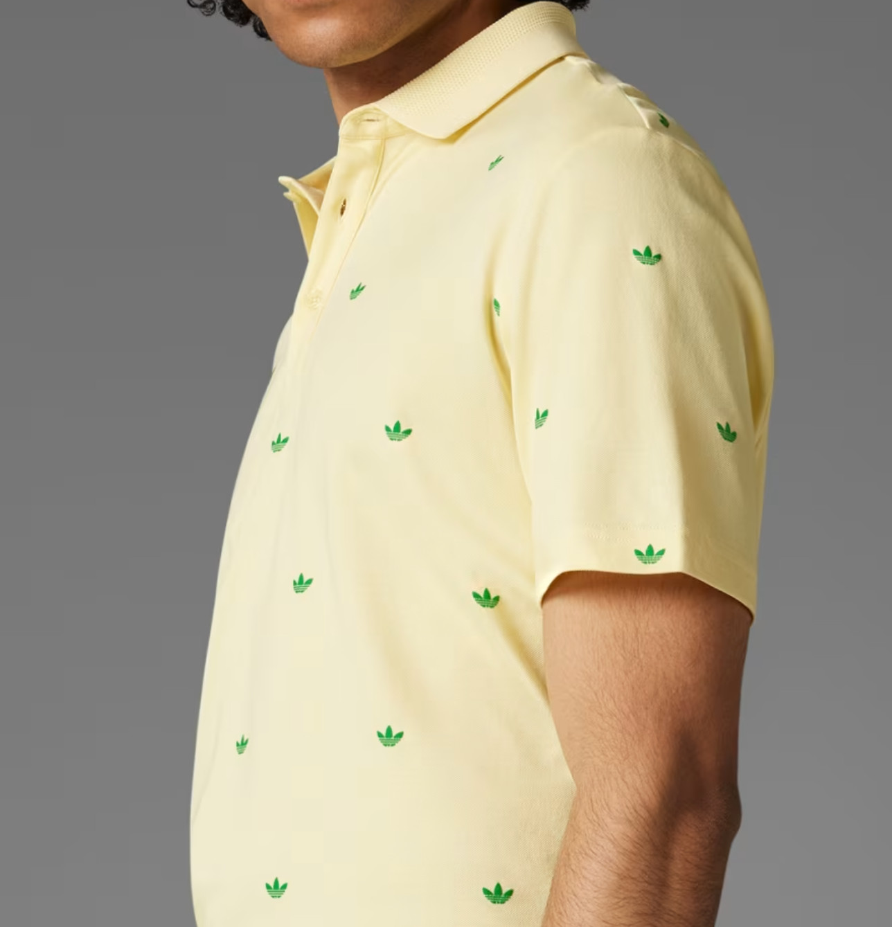 NEW MENS ADIDAS ORIGINALS TREFOIL POLO SHIRT ~SIZE LARGE  #JM8257 YELLOW/GREEN thumbnail 4