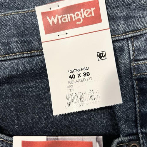 Wrangler Jeans Men 40x30 Blue Flex For Comfort Relaxed Fit High Rise Stretch NWT - Picture 7 of 19