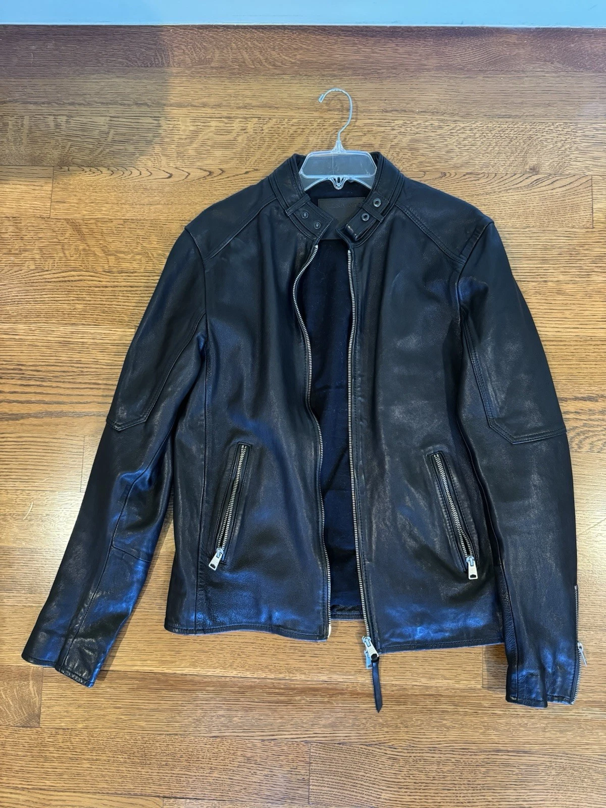 ALLSAINTS Cora Leather Jacket Size  M   BLACK image 1