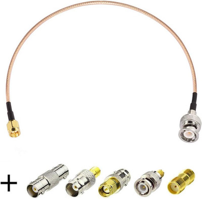 SMA Male to BNC Male Cable 20Inches + 5Pcs SMA to BNC Adapter 50 Ohm RF Coax Cab