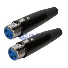 XLR 3P Connector Female Jack Microphone MIC Speaker 3 Pin Audio Metal - LOT of 2